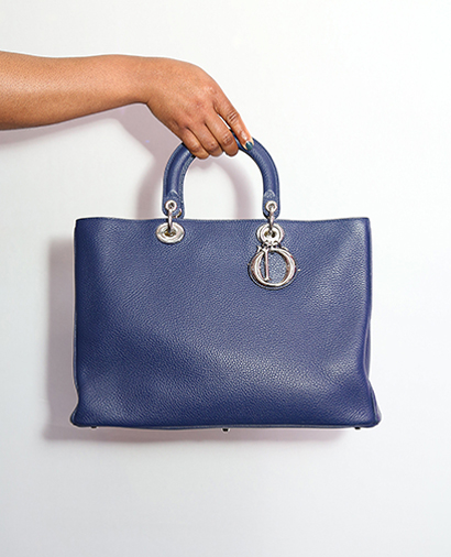 Diorissimo, &pound;1,600, Handbags, Blue, Leather, Front view